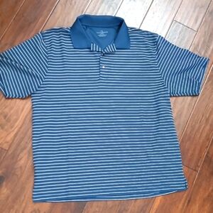 Grand Slam Golf Blue Striped Ribbed Polo Shirt size XXL